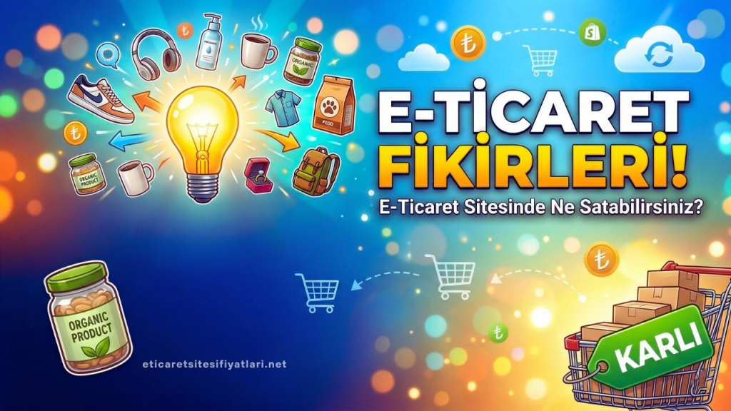 E-ticaret fikirleri ve ürün önerileri illüstrasyonu.